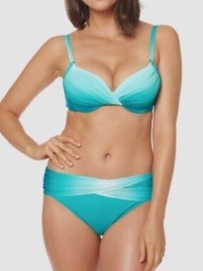 Bleu Rod Beattie Teal Ombre SeaDive Underwire Bikini Top & Bikini, 2 pcs set